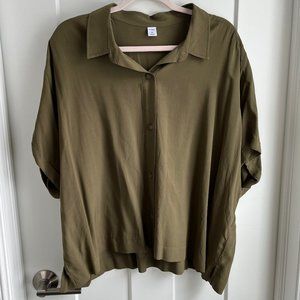 NWOT Old Navy Short Sleeve Oversized Shirt | Size: XXL | Color: Olive
